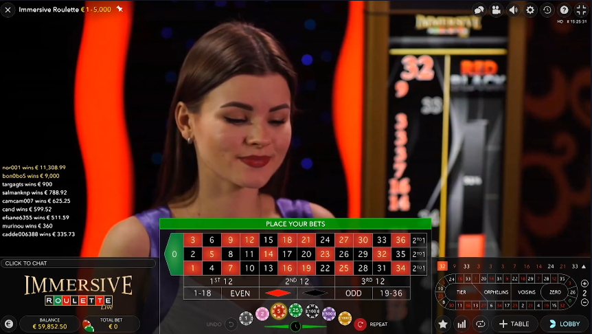 Immersive Roulette (Evolution Gaming) Image 1